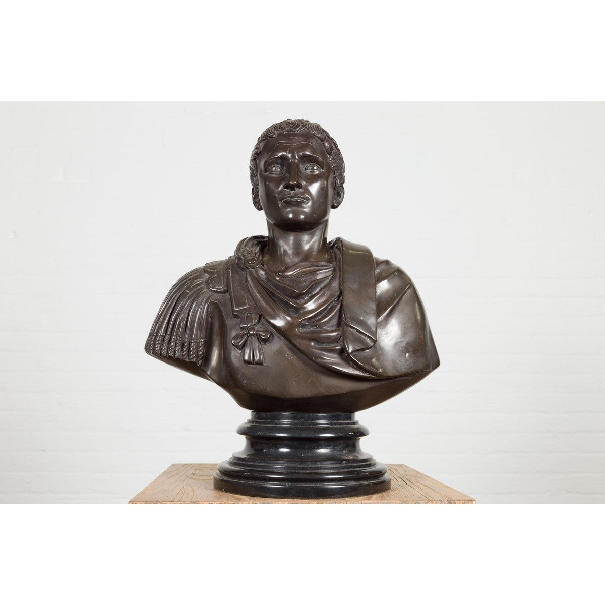 Bronze Bust of Roman Emperor Caesar Augustus-17. Asian & Chinese Furniture, Art, Antiques, Vintage Home Décor for sale at FEA Home