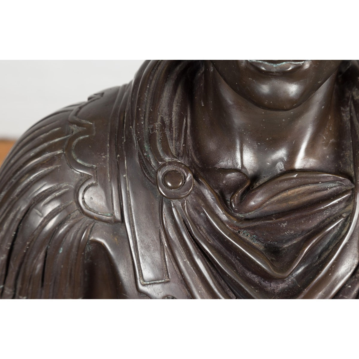 Bronze Bust of Roman Emperor Caesar Augustus-18. Asian & Chinese Furniture, Art, Antiques, Vintage Home Décor for sale at FEA Home