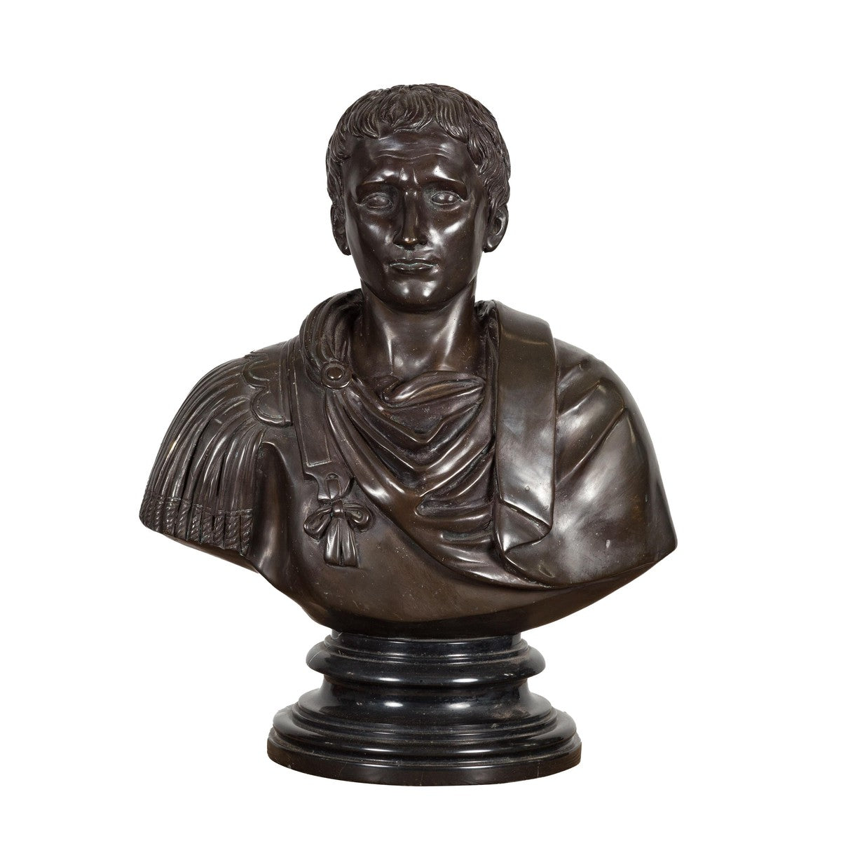 Bronze Bust of Roman Emperor Caesar Augustus-19. Asian & Chinese Furniture, Art, Antiques, Vintage Home Décor for sale at FEA Home
