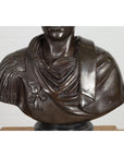 Bronze Bust of Roman Emperor Caesar Augustus-4. Asian & Chinese Furniture, Art, Antiques, Vintage Home Décor for sale at FEA Home