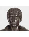 Bronze Bust of Roman Emperor Caesar Augustus-6. Asian & Chinese Furniture, Art, Antiques, Vintage Home Décor for sale at FEA Home