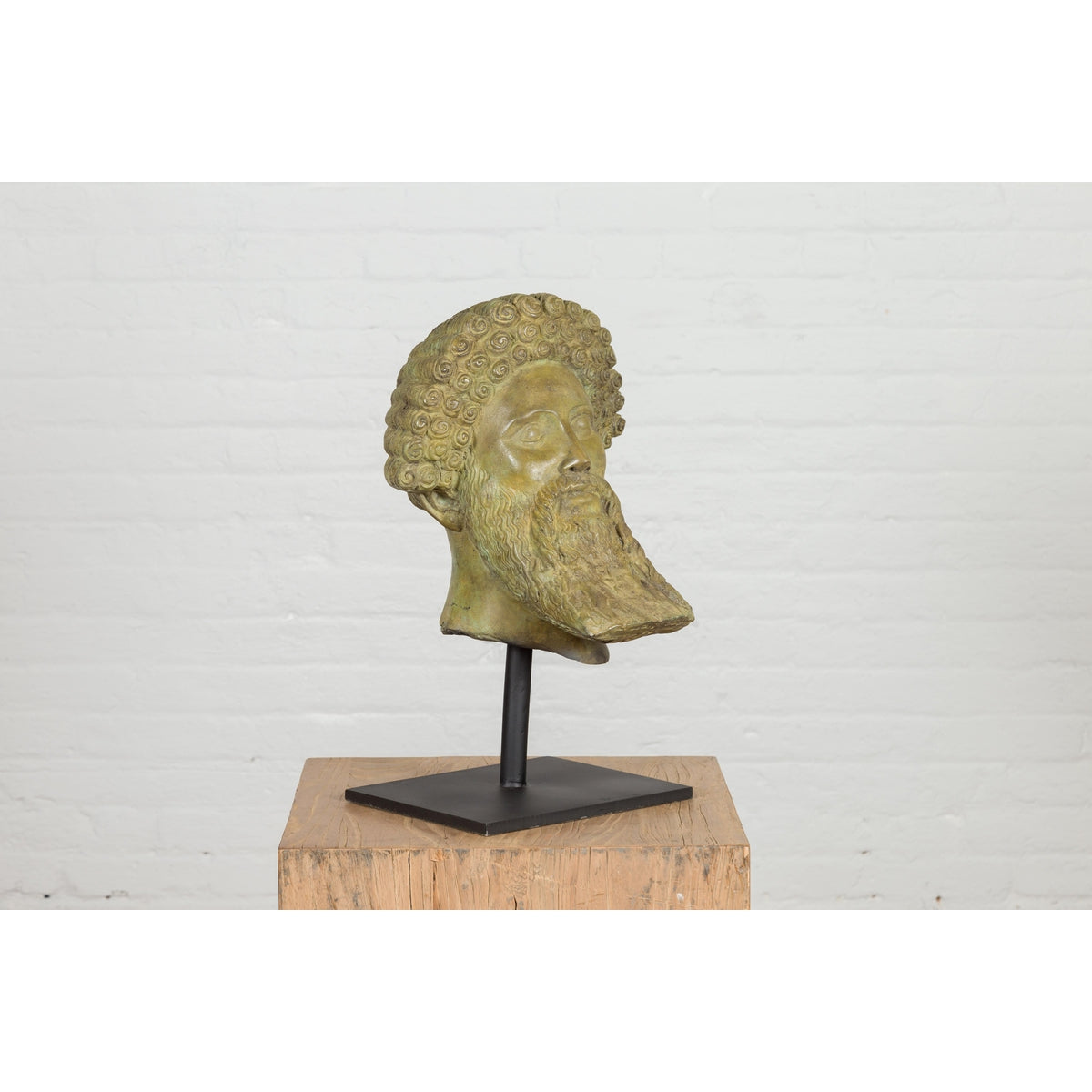 Bronze Hermes Bust Sculpture-11. Asian & Chinese Furniture, Art, Antiques, Vintage Home Décor for sale at FEA Home