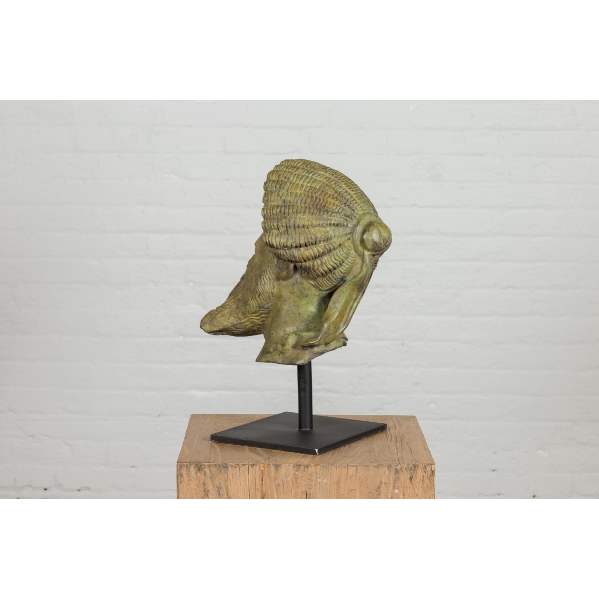 Bronze Hermes Bust Sculpture-18. Asian & Chinese Furniture, Art, Antiques, Vintage Home Décor for sale at FEA Home
