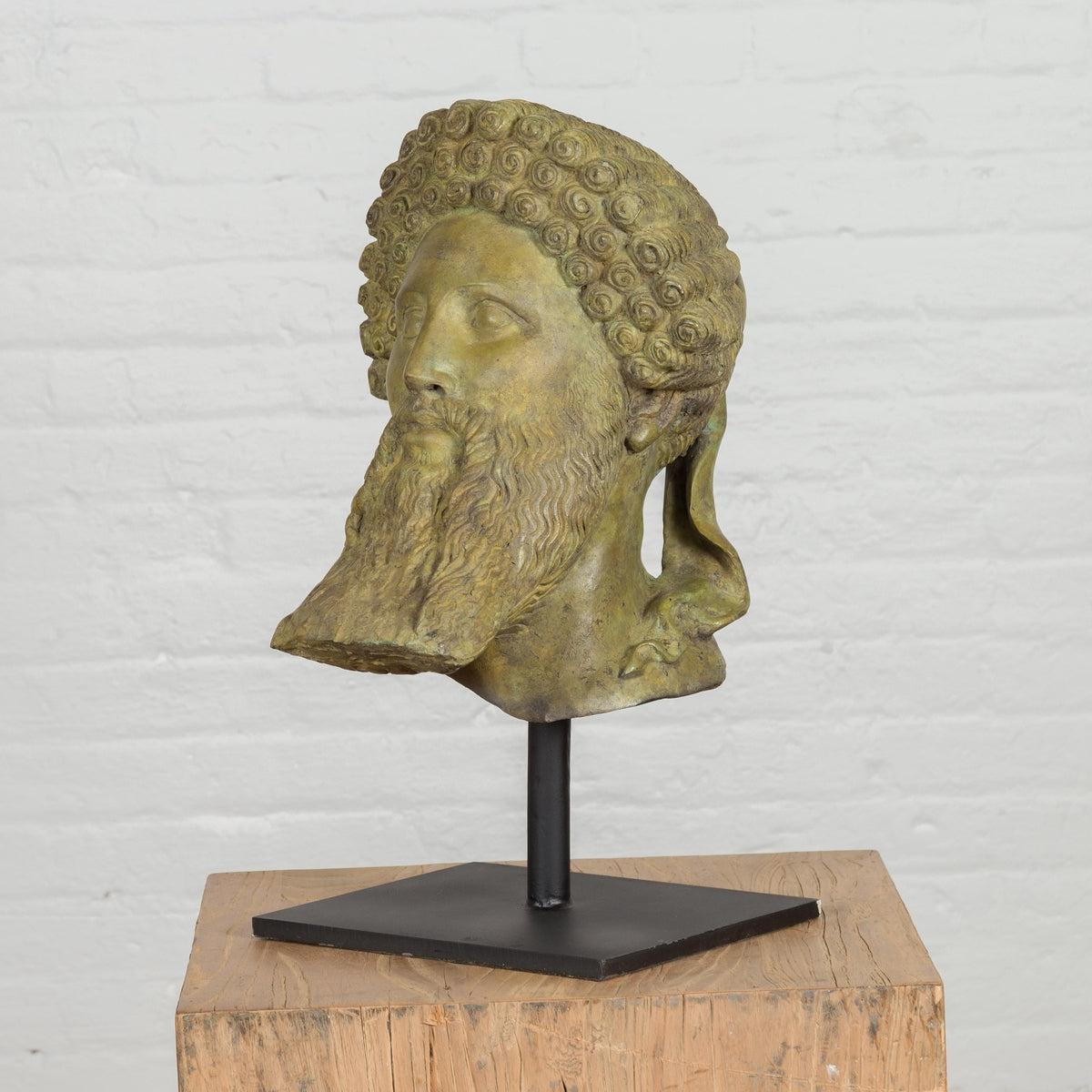 Bronze Hermes Bust Sculpture-3. Asian & Chinese Furniture, Art, Antiques, Vintage Home Décor for sale at FEA Home