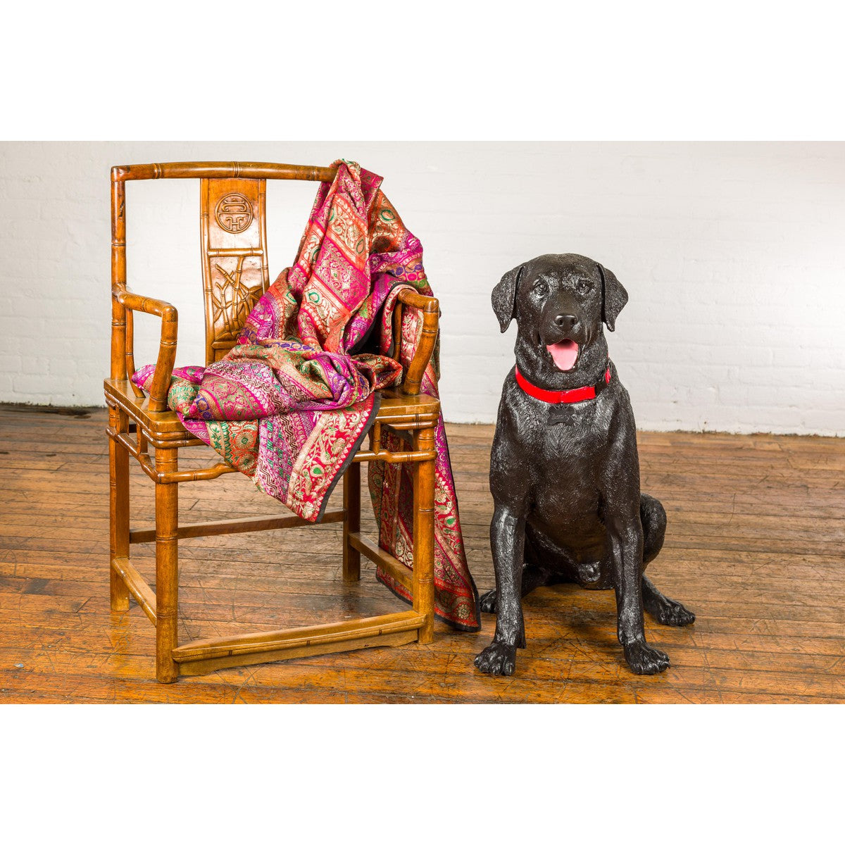Life-size Bronze Dog Statue of a Pet Labrador-4. Asian & Chinese Furniture, Art, Antiques, Vintage Home Décor for sale at FEA Home