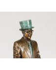Man Wearing Top Hat Bronze Tabletop Statuette with Gold and Verdigris Patina-13. Asian & Chinese Furniture, Art, Antiques, Vintage Home Décor for sale at FEA Home