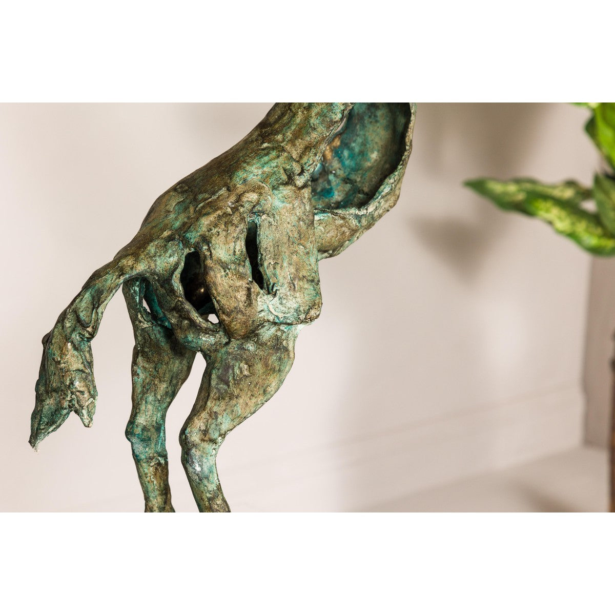Tabletop Bronze Statue of a Rearing Horse on Custom Marble Base-9. Asian & Chinese Furniture, Art, Antiques, Vintage Home Décor for sale at FEA Home
