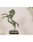 Tabletop Bronze Statue of a Rearing Horse on Custom Marble Base-5. Asian & Chinese Furniture, Art, Antiques, Vintage Home Décor for sale at FEA Home