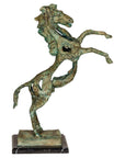 Tabletop Bronze Statue of a Rearing Horse on Custom Marble Base-14. Asian & Chinese Furniture, Art, Antiques, Vintage Home Décor for sale at FEA Home