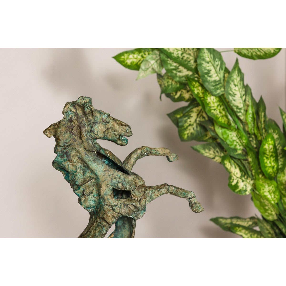 Tabletop Bronze Statue of a Rearing Horse on Custom Marble Base-3. Asian & Chinese Furniture, Art, Antiques, Vintage Home Décor for sale at FEA Home