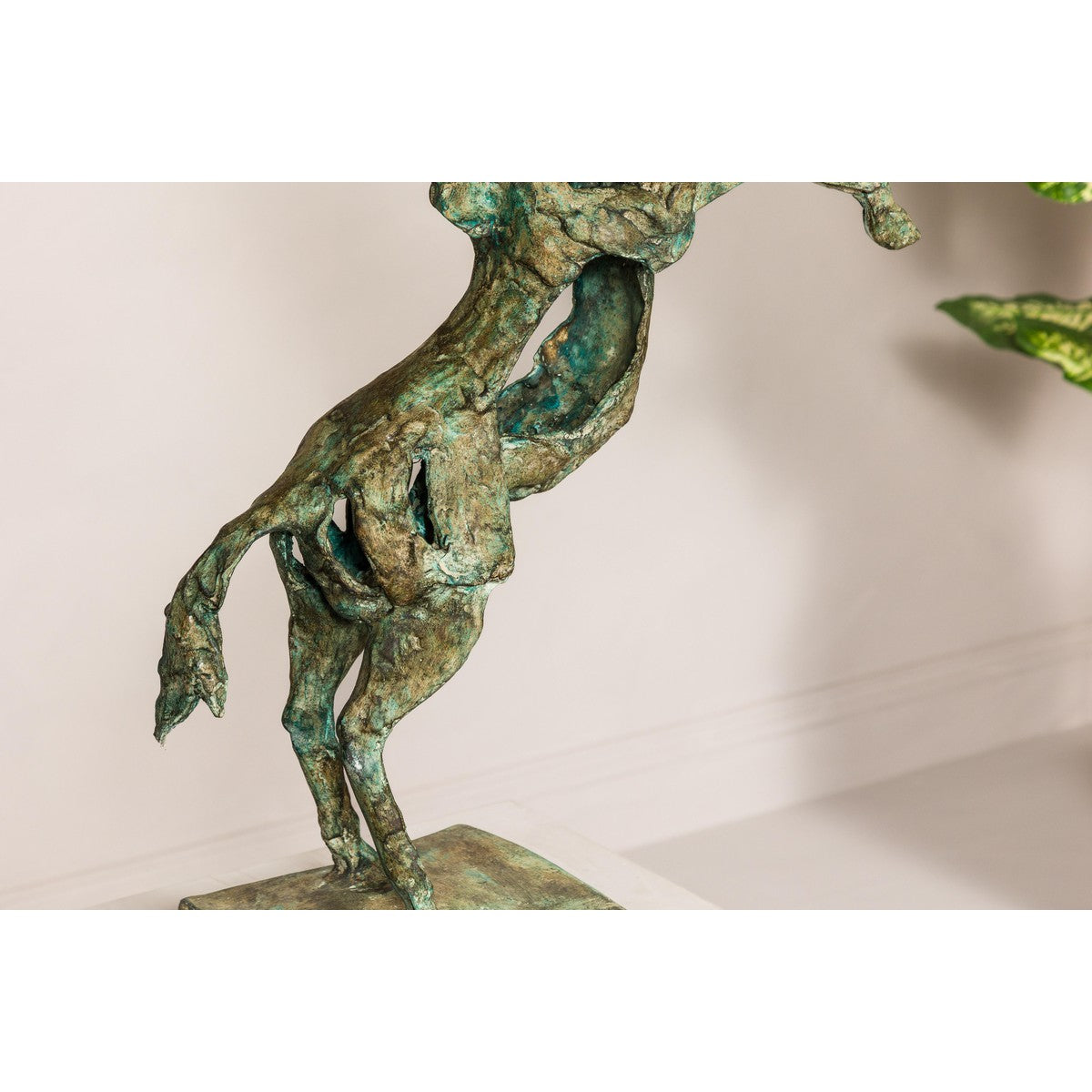 Tabletop Bronze Statue of a Rearing Horse on Custom Marble Base-7. Asian & Chinese Furniture, Art, Antiques, Vintage Home Décor for sale at FEA Home