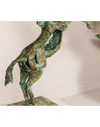 Tabletop Bronze Statue of a Rearing Horse on Custom Marble Base-7. Asian & Chinese Furniture, Art, Antiques, Vintage Home Décor for sale at FEA Home