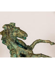 Tabletop Bronze Statue of a Rearing Horse on Custom Marble Base-8. Asian & Chinese Furniture, Art, Antiques, Vintage Home Décor for sale at FEA Home