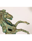 Tabletop Bronze Statue of a Rearing Horse on Custom Marble Base-6. Asian & Chinese Furniture, Art, Antiques, Vintage Home Décor for sale at FEA Home