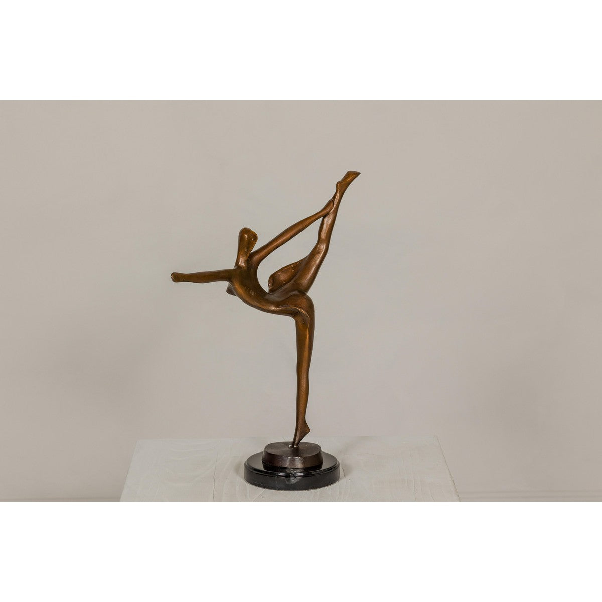 Contemporary Bronze Tabletop Abstract Ballerina Statue-14. Asian & Chinese Furniture, Art, Antiques, Vintage Home Décor for sale at FEA Home