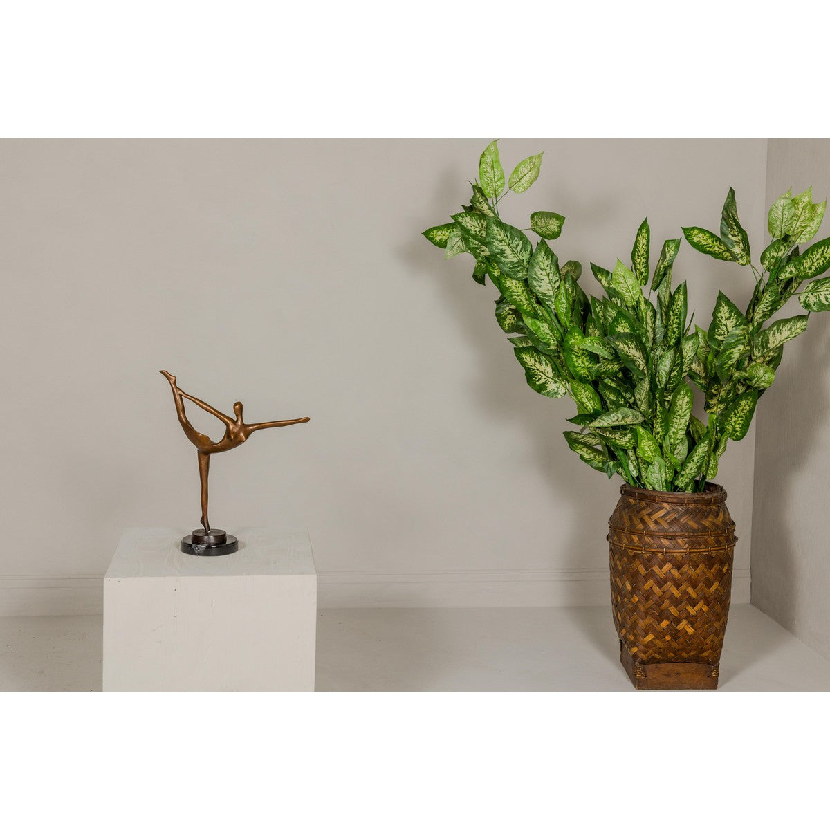 Contemporary Bronze Tabletop Abstract Ballerina Statue-4. Asian & Chinese Furniture, Art, Antiques, Vintage Home Décor for sale at FEA Home