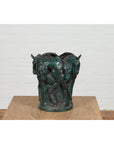Bronze Indoor/Outdoor Planter with Horse Relief-12. Asian & Chinese Furniture, Art, Antiques, Vintage Home Décor for sale at FEA Home