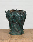 Bronze Indoor/Outdoor Planter with Horse Relief-4. Asian & Chinese Furniture, Art, Antiques, Vintage Home Décor for sale at FEA Home