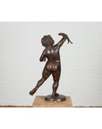 Classical Bronze Tabletop Statue of a Putto Holding a Frog-10. Asian & Chinese Furniture, Art, Antiques, Vintage Home Décor for sale at FEA Home