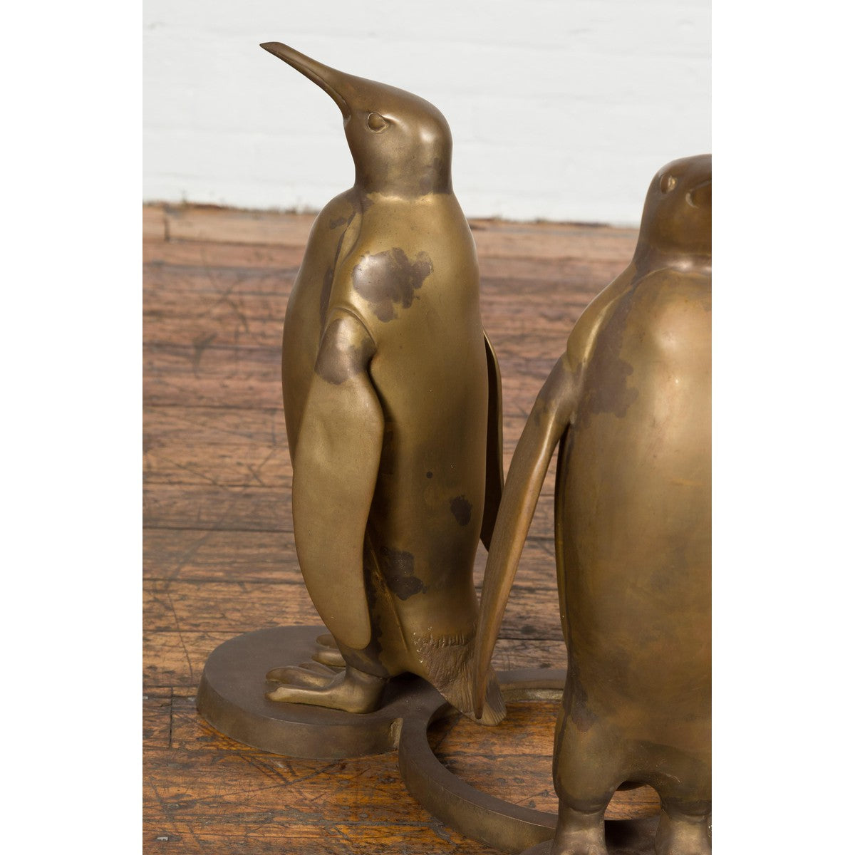 Bronze Triple Penguin Table Base with Gold Patina-3. Asian & Chinese Furniture, Art, Antiques, Vintage Home Décor for sale at FEA Home