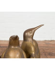 Bronze Triple Penguin Table Base with Gold Patina-4. Asian & Chinese Furniture, Art, Antiques, Vintage Home Décor for sale at FEA Home