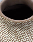 Round Brown & White Small Checkered Patterned Ceramic Vase, SKU , image 10