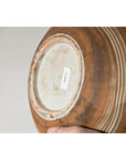 Round Ceramic Artisan Vase with Swirled Earth-Tone Design