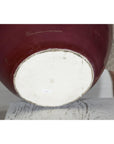 Round Ceramic Vase with Turquoise Glaze & Brown Bottom