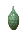 Round Green Snakeskin Design Vase with Small Narrow Neck, SKU , image 1