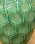 Round Green Snakeskin Design Vase with Small Narrow Neck, SKU , image 6