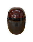 Round Steel Grey & Red Ceramic Vase with Black Center - FEA Home