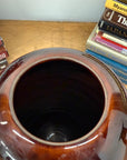 Round Steel Grey & Red Ceramic Vase with Black Center - FEA Home