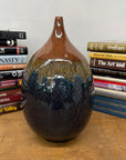 Rounded Brown and Blue Ceramic Vase with Narrow Neck, SKU , image 3