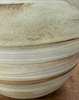 Rounded Cream and Brown Swirled Ceramic Vase - FEA Home