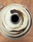 Rounded Cream and Brown Swirled Ceramic Vase - FEA Home