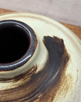 Rounded Cream and Brown Swirled Ceramic Vase - FEA Home