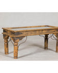 Rustic Coffee Table with Antique Ironwork and Custom Glass - Vintage-10. Asian & Chinese Furniture, Art, Antiques, Vintage Home Décor for sale at FEA Home