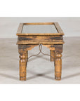 Rustic Coffee Table with Antique Ironwork and Custom Glass - Vintage-11. Asian & Chinese Furniture, Art, Antiques, Vintage Home Décor for sale at FEA Home