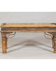Rustic Coffee Table with Antique Ironwork and Custom Glass - Vintage-12. Asian & Chinese Furniture, Art, Antiques, Vintage Home Décor for sale at FEA Home