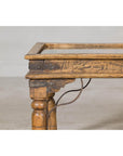 Rustic Coffee Table with Antique Ironwork and Custom Glass - Vintage-4. Asian & Chinese Furniture, Art, Antiques, Vintage Home Décor for sale at FEA Home