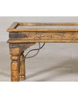 Rustic Coffee Table with Antique Ironwork and Custom Glass - Vintage-8. Asian & Chinese Furniture, Art, Antiques, Vintage Home Décor for sale at FEA Home