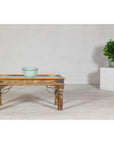Rustic Coffee Table with Antique Ironwork and Custom Glass - Vintage-9. Asian & Chinese Furniture, Art, Antiques, Vintage Home Décor for sale at FEA Home