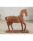 Rustic Vintage Carved Wooden Horse with Saddle on Stand, circa 1950-13. Asian & Chinese Furniture, Art, Antiques, Vintage Home Décor for sale at FEA Home