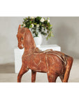 Rustic Vintage Carved Wooden Horse with Saddle on Stand, circa 1950-14. Asian & Chinese Furniture, Art, Antiques, Vintage Home Décor for sale at FEA Home