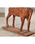 Rustic Vintage Carved Wooden Horse with Saddle on Stand, circa 1950-15. Asian & Chinese Furniture, Art, Antiques, Vintage Home Décor for sale at FEA Home