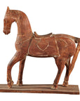 Rustic Vintage Carved Wooden Horse with Saddle on Stand, circa 1950-18. Asian & Chinese Furniture, Art, Antiques, Vintage Home Décor for sale at FEA Home