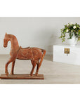 Rustic Vintage Carved Wooden Horse with Saddle on Stand, circa 1950-3. Asian & Chinese Furniture, Art, Antiques, Vintage Home Décor for sale at FEA Home
