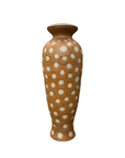 Sand Orange Textured Ceramic Lamp Base with White Polka Dots - FEA Home