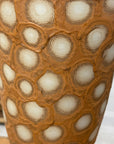 Sand Orange Textured Ceramic Lamp Base with White Polka Dots - FEA Home