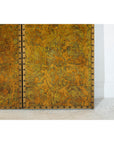 Scalloped Four-Panel Screen in Distressed Gold Leaf with Nailhead Trim-15. Asian & Chinese Furniture, Art, Antiques, Vintage Home Décor for sale at FEA Home